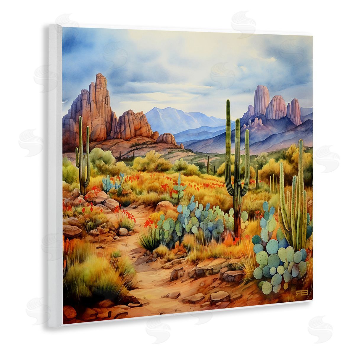 RB Vast Desert Mesa Wooden Wall Plaque Art Print