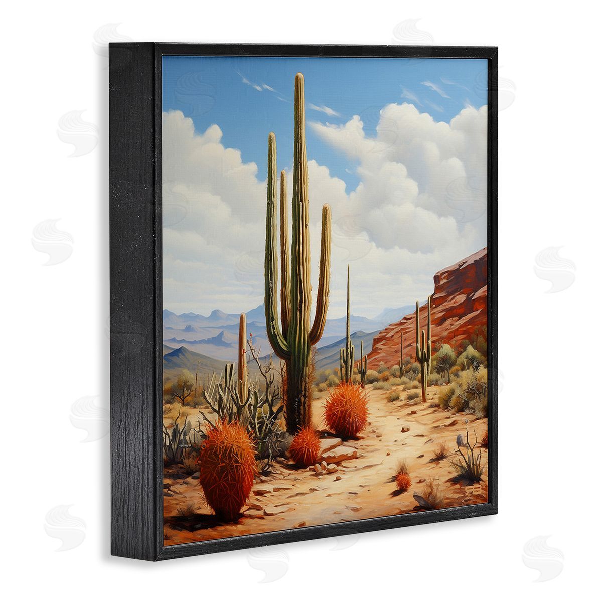 RB Cloudy Desert Path Black Framed Giclee Wall Art Print
