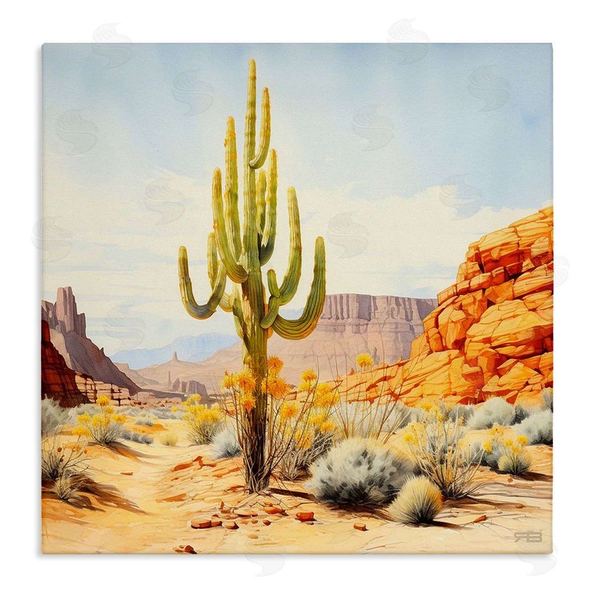 RB Desert Canyon Mesa Canvas Wall Art Print