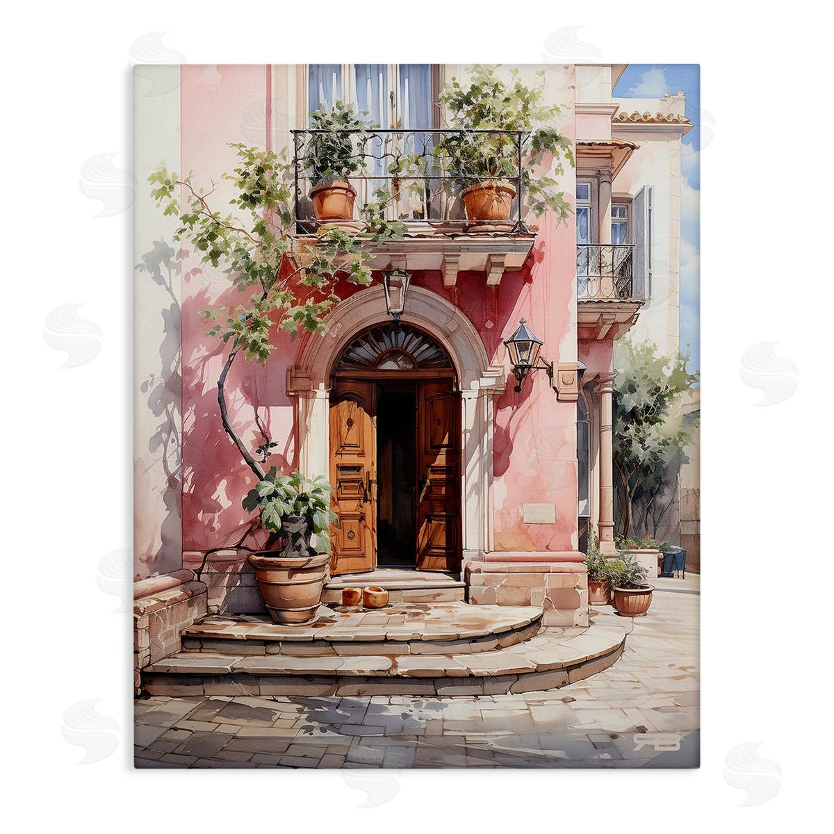 RB European Building Doorway Canvas Wall Art Print