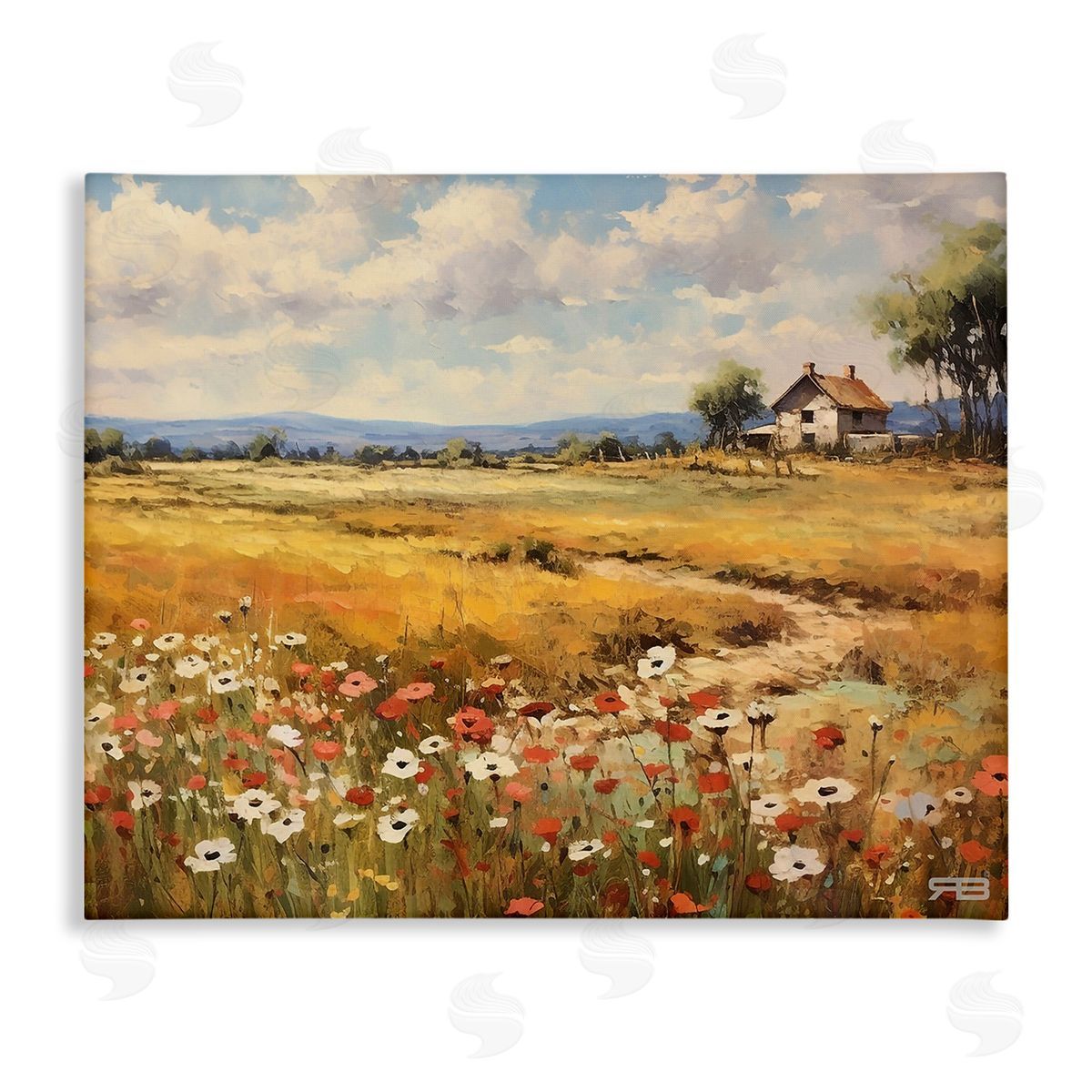RB Countryside Poppy Meadow Canvas Wall Art Print