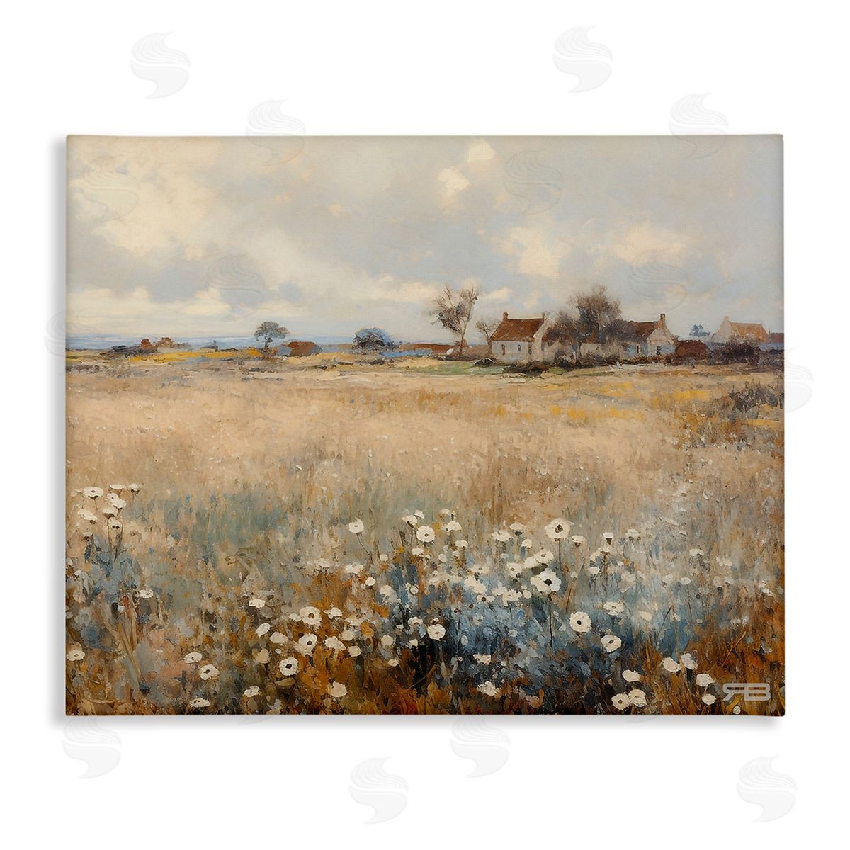 RB Cottage & Natural Meadow Canvas Wall Art Print