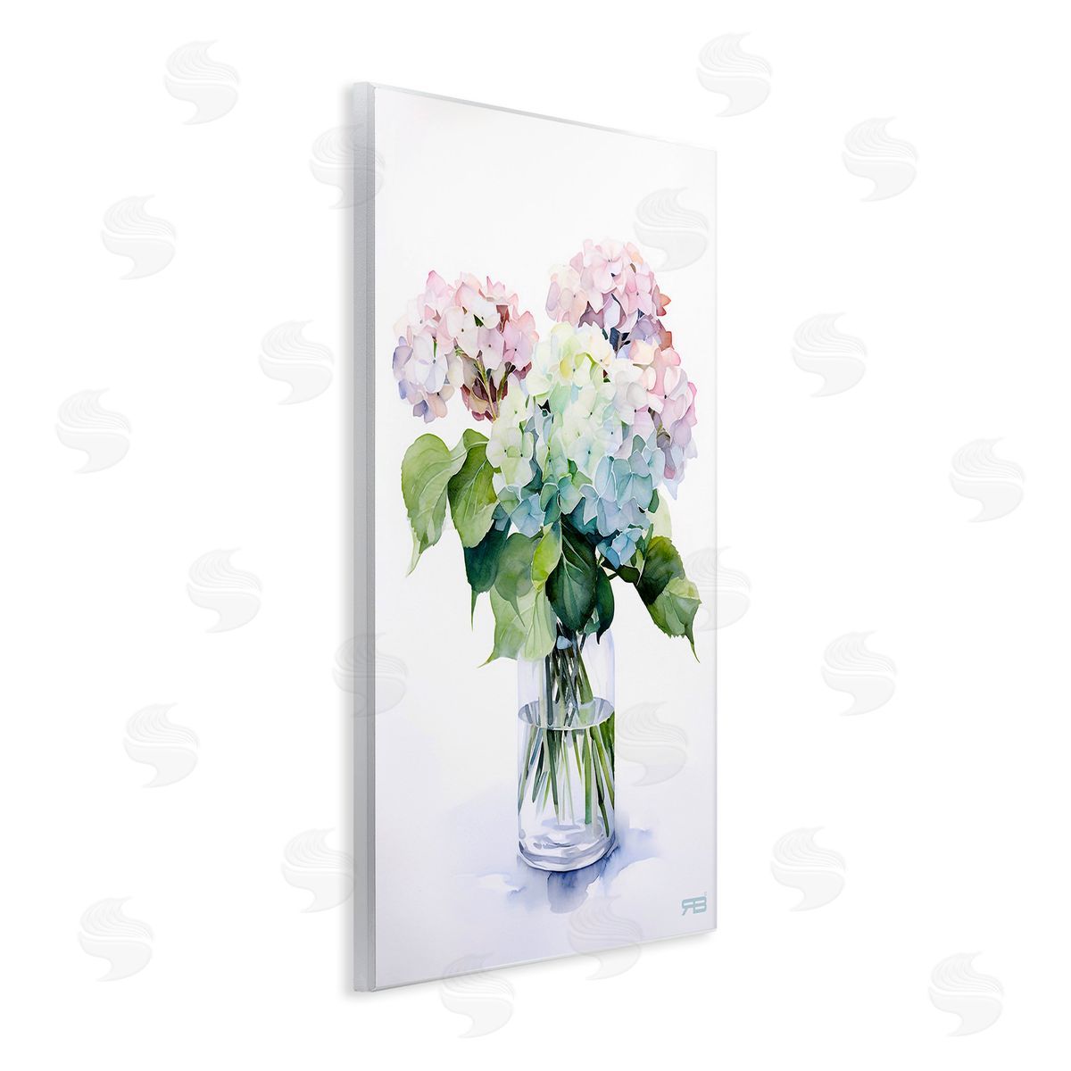 RB Ombre Hydrangea Bouquet Wooden Wall Plaque Art Print