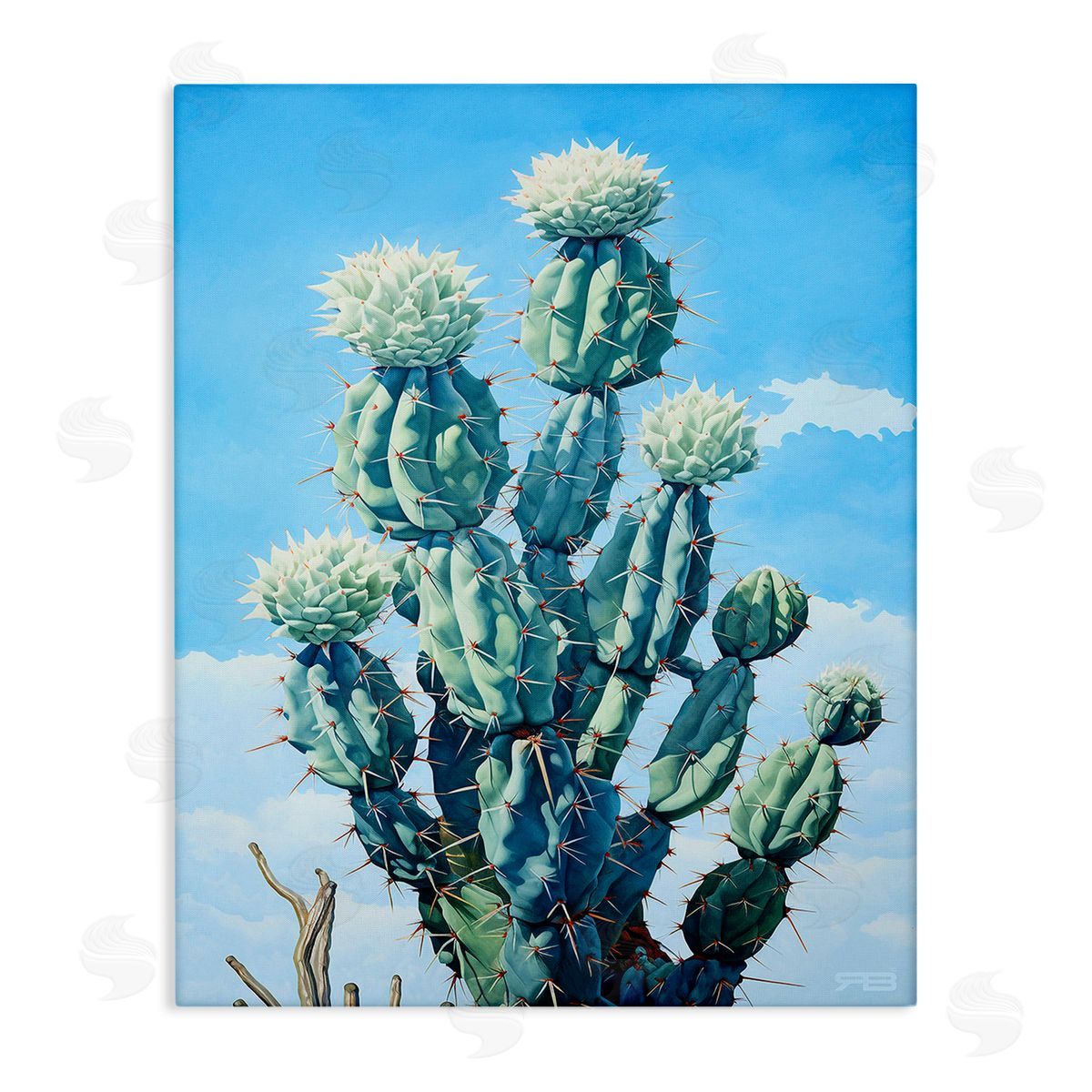 RB Cactus & Cloudy Sky Canvas Wall Art Print