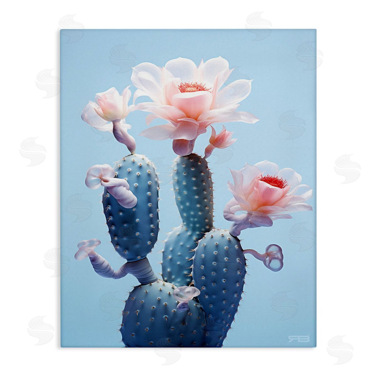 RB Southwestern Pink Blooms Canvas Wall Art Print