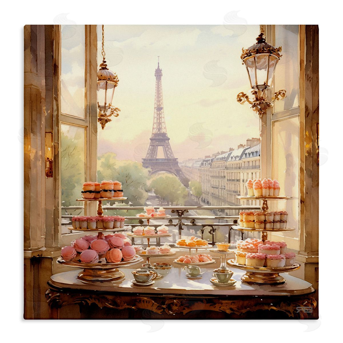 RB Elegant Parisian Sweets View Canvas Wall Art Print