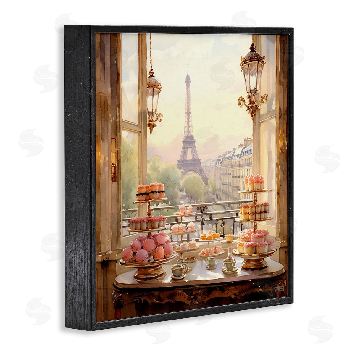 RB Elegant Parisian Sweets View Black Framed Giclee Wall Art Print