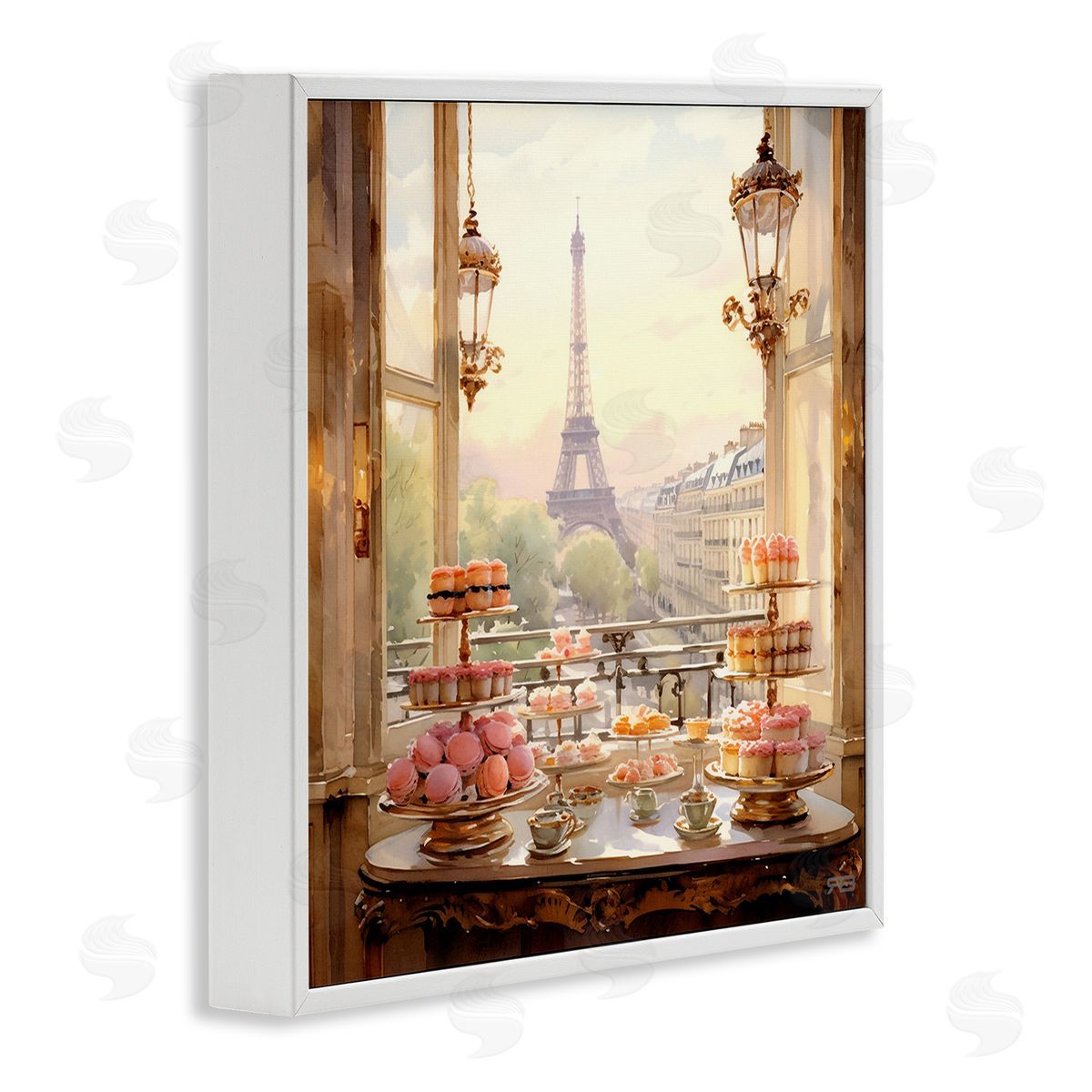 RB Elegant Parisian Sweets View White Framed Giclee Wall Art Print