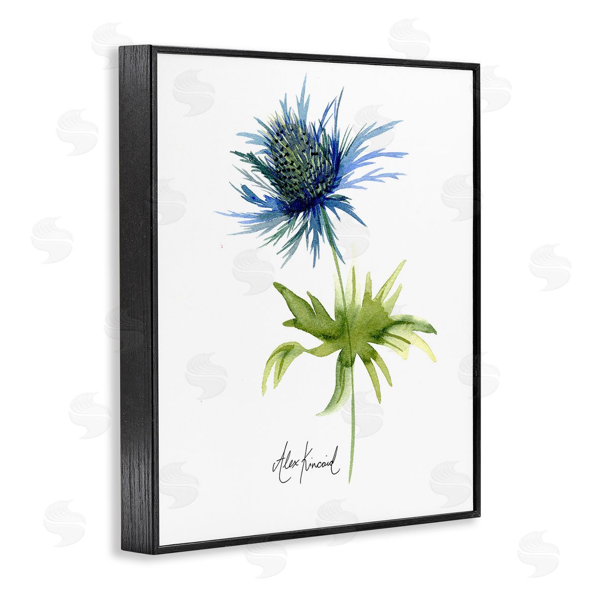 Alexandria Gilbert Kincaid Minimal Thistle Flower Black Framed Giclee Wall Art Print