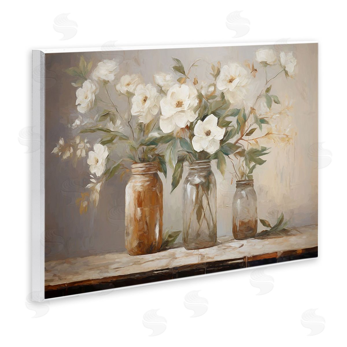 Ramona Murdock Vintage Farmhouse Blooms Wooden Wall Plaque Art Print