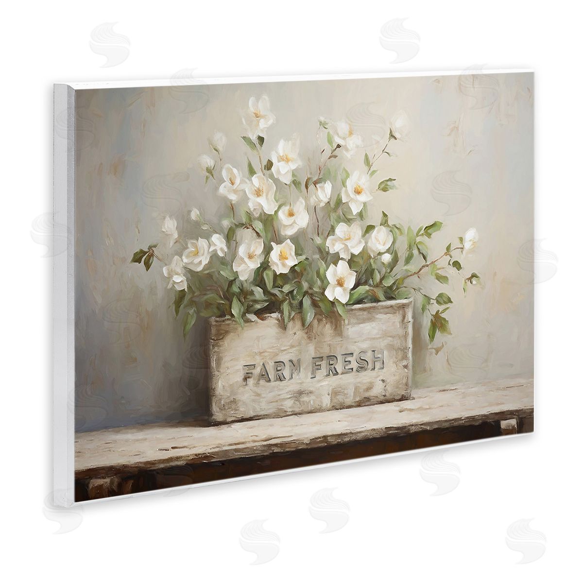 Ramona Murdock Farm Fresh Flower Planter Wooden Wall Plaque Art Print