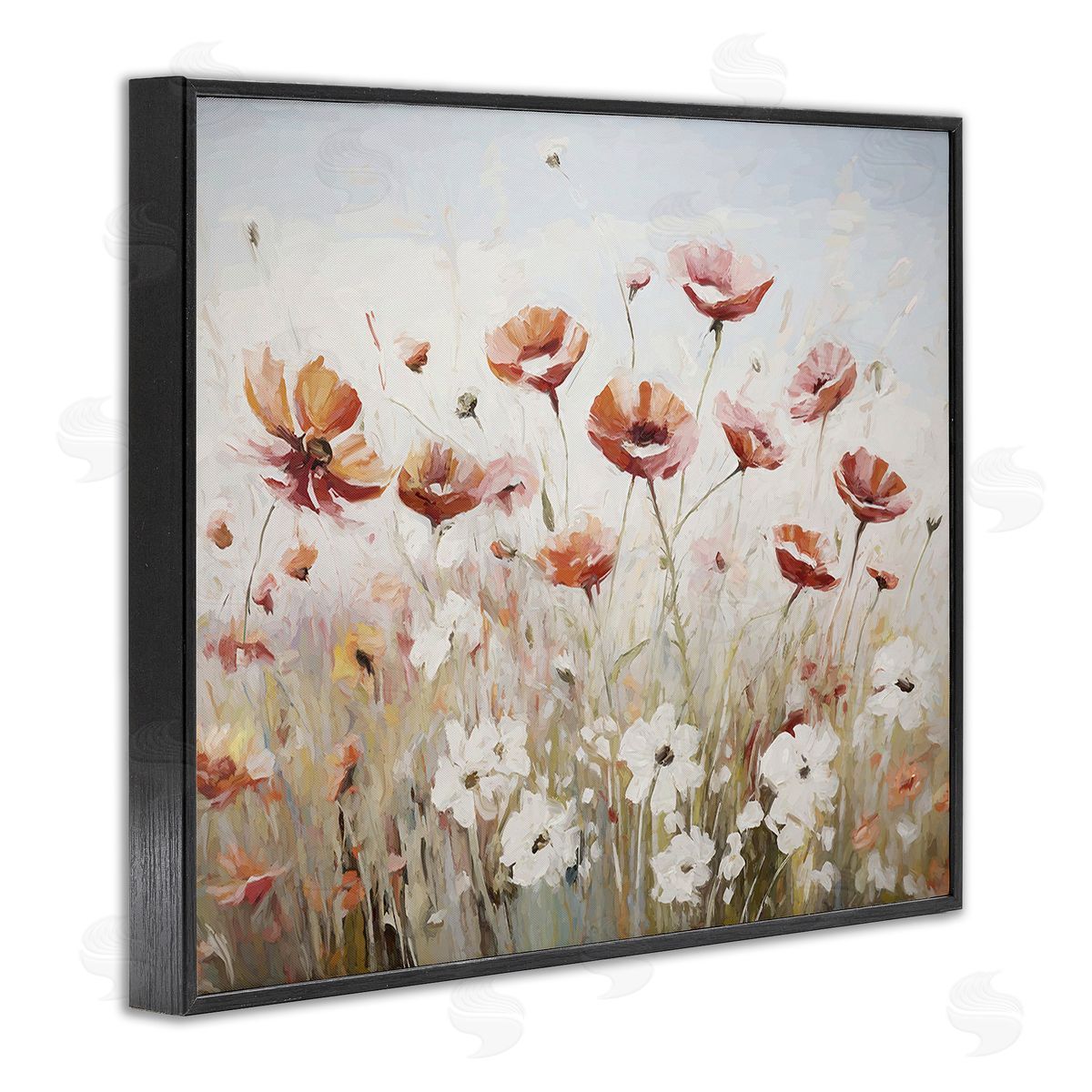 Ramona Murdock Dynamic Poppy Meadow Black Framed Giclee Wall Art Print