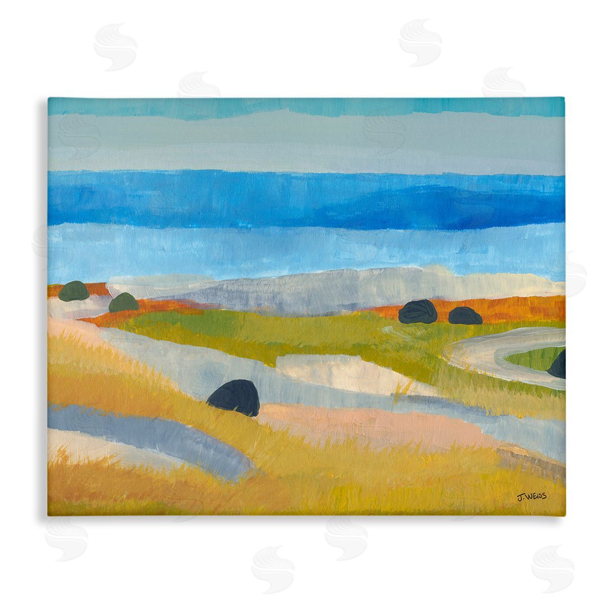 Jan Weiss Abstract Grassland & Beach Canvas Wall Art Print