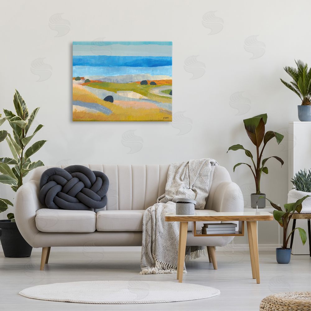 Jan Weiss Abstract Grassland & Beach Canvas Wall Art Print in Room