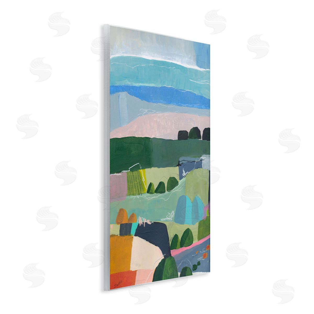 Jan Weiss Soft Abstract Landscape Wooden Wall Plaque Art Print