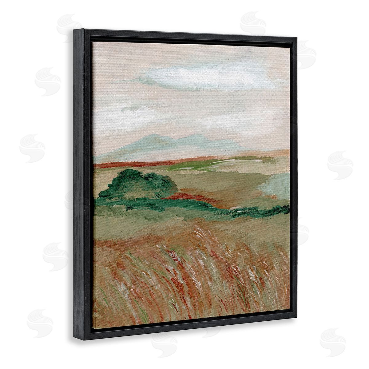 Nikita Jariwala Windy Plains Abstraction Black Floating Frame Canvas Wall Art Print