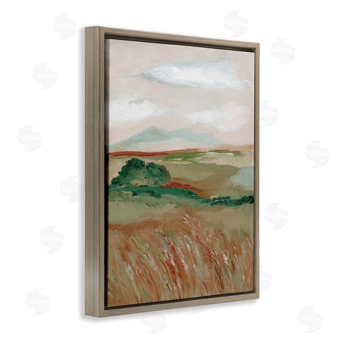 Nikita Jariwala Windy Plains Abstraction Brown Floating Frame Canvas Wall Art Print