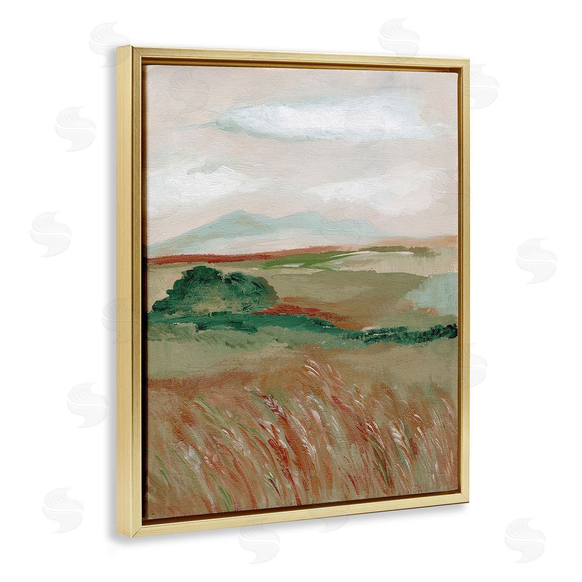 Nikita Jariwala Windy Plains Abstraction Gold Floating Frame Canvas Wall Art Print