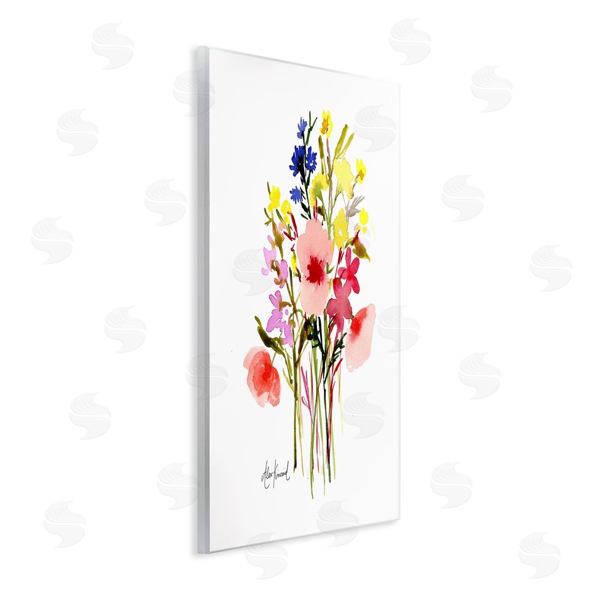 Alexandria Gilbert Kincaid Bold Cottage Bunches Wooden Wall Plaque Art Print