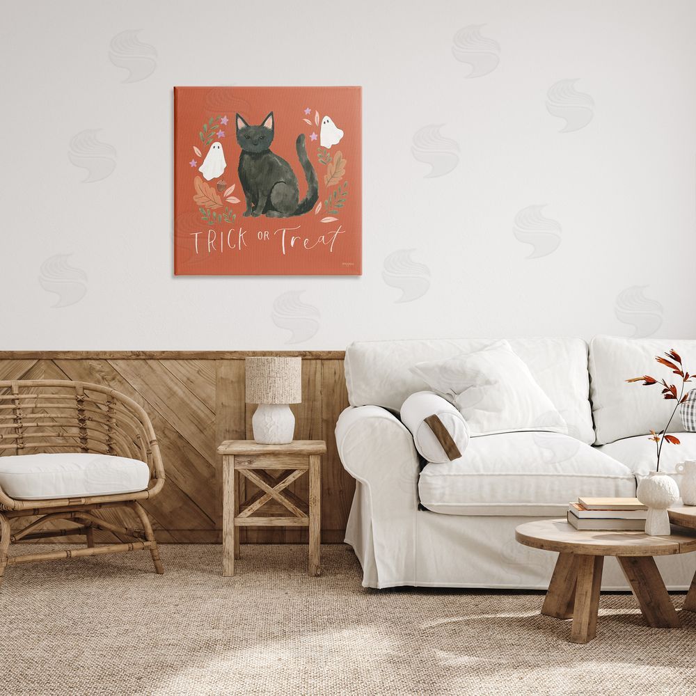 Jenaya Jackson Trick Or Treat Cat Canvas Wall Art Print in Room