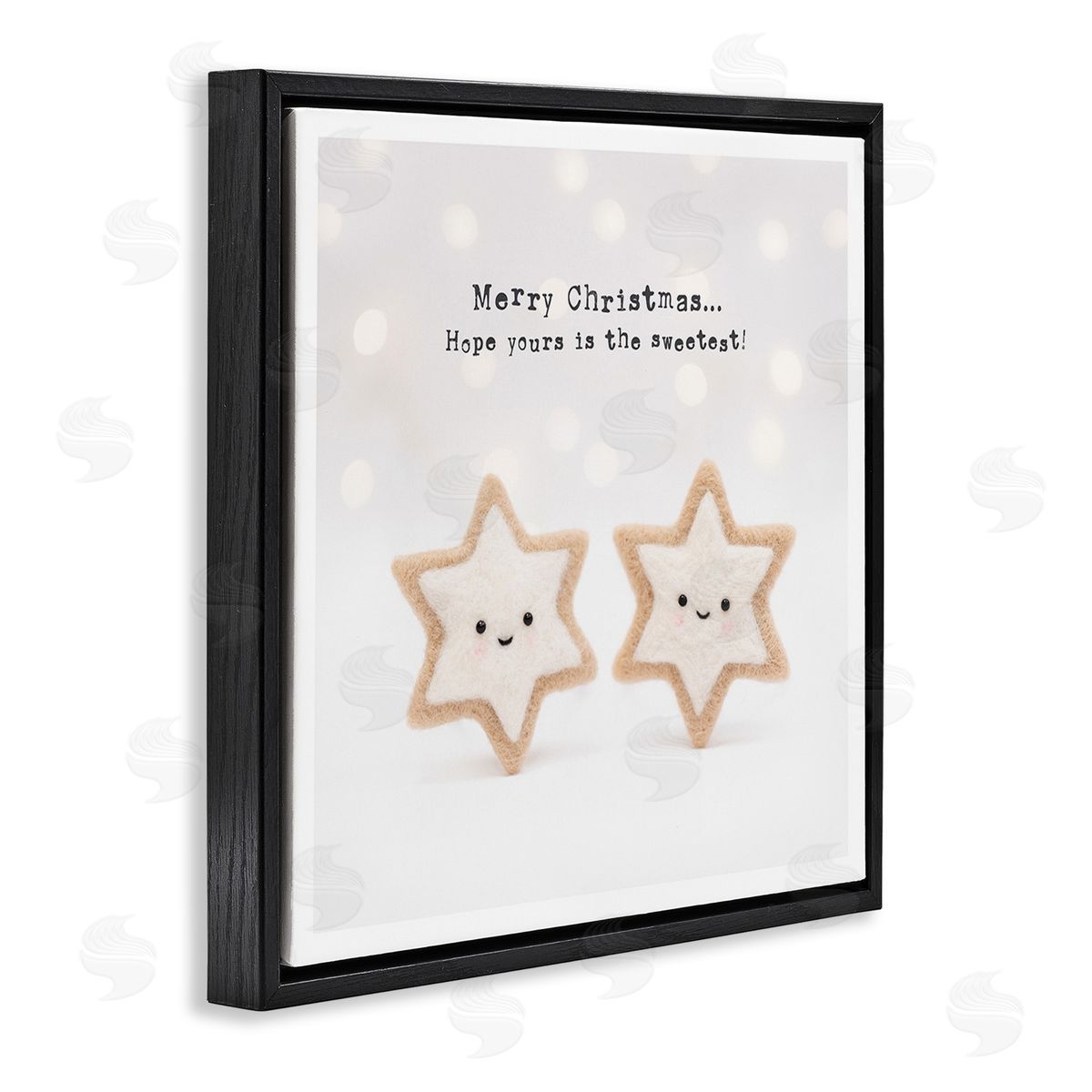 Lemon & Sugar Christmas Cookie Phrase Black Floating Frame Canvas Wall Art Print