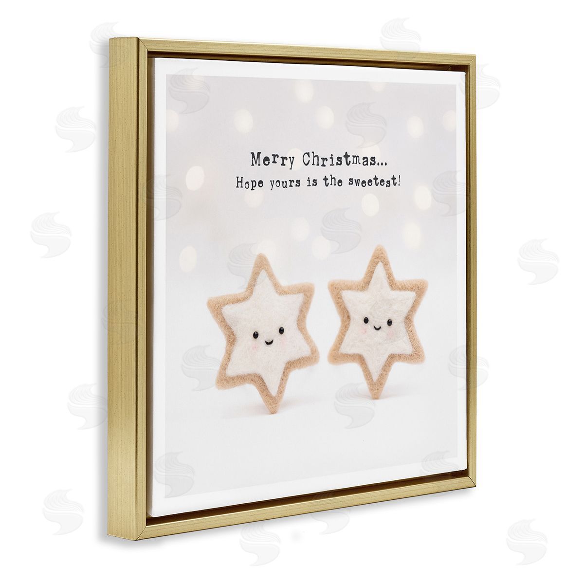 Lemon & Sugar Christmas Cookie Phrase Gold Floating Frame Canvas Wall Art Print