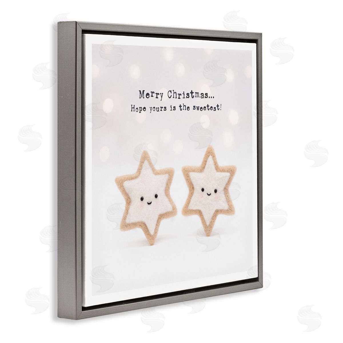 Lemon & Sugar Christmas Cookie Phrase Gray Floating Frame Canvas Wall Art Print