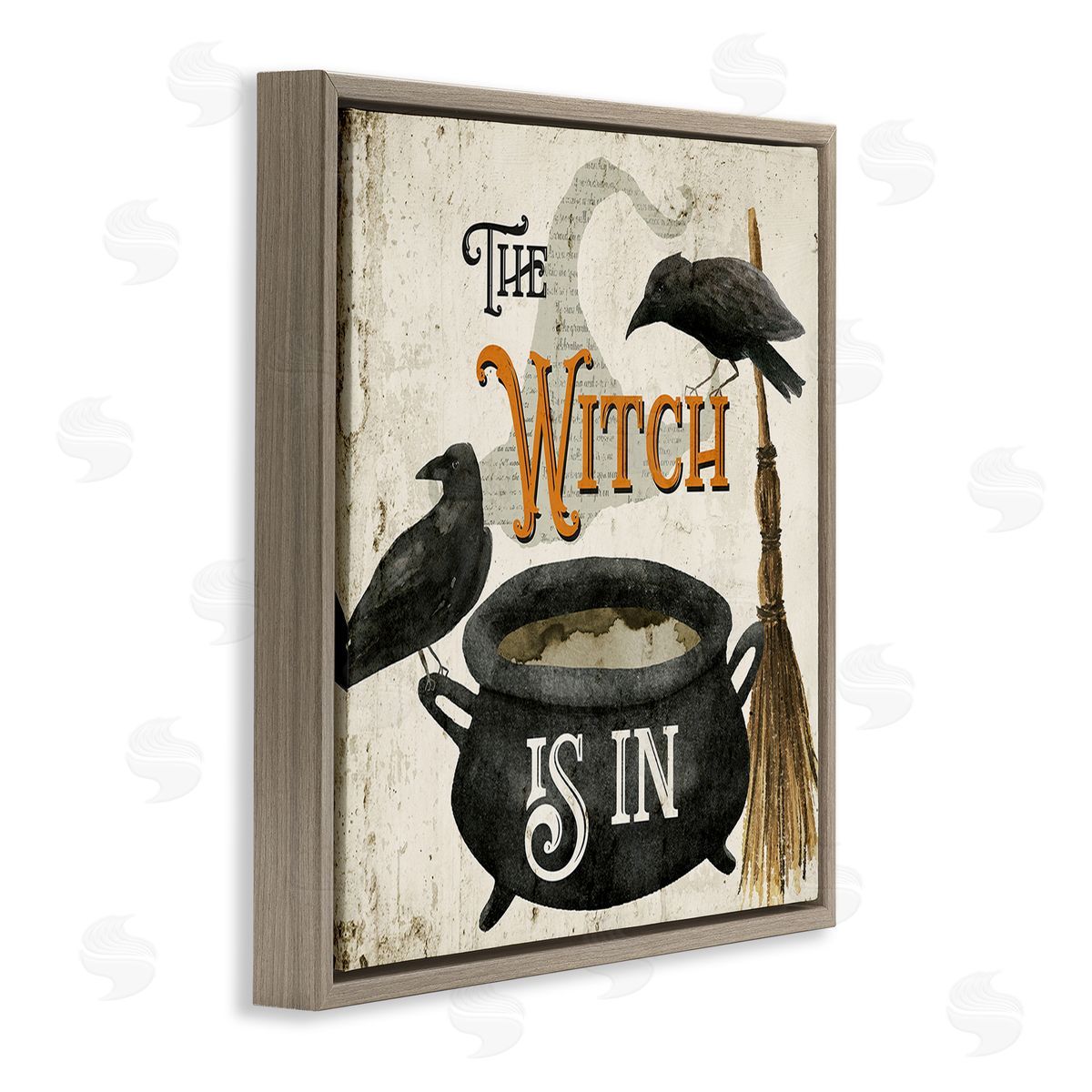 Deane Beesley Vintage Witch Is In Brown Floating Frame Canvas Wall Art Print