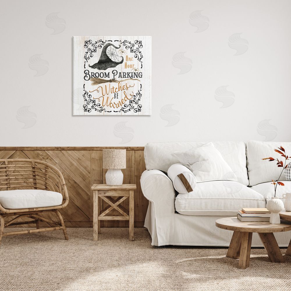 Deane Beesley Rustic Broom Parking Canvas Wall Art Print in Room