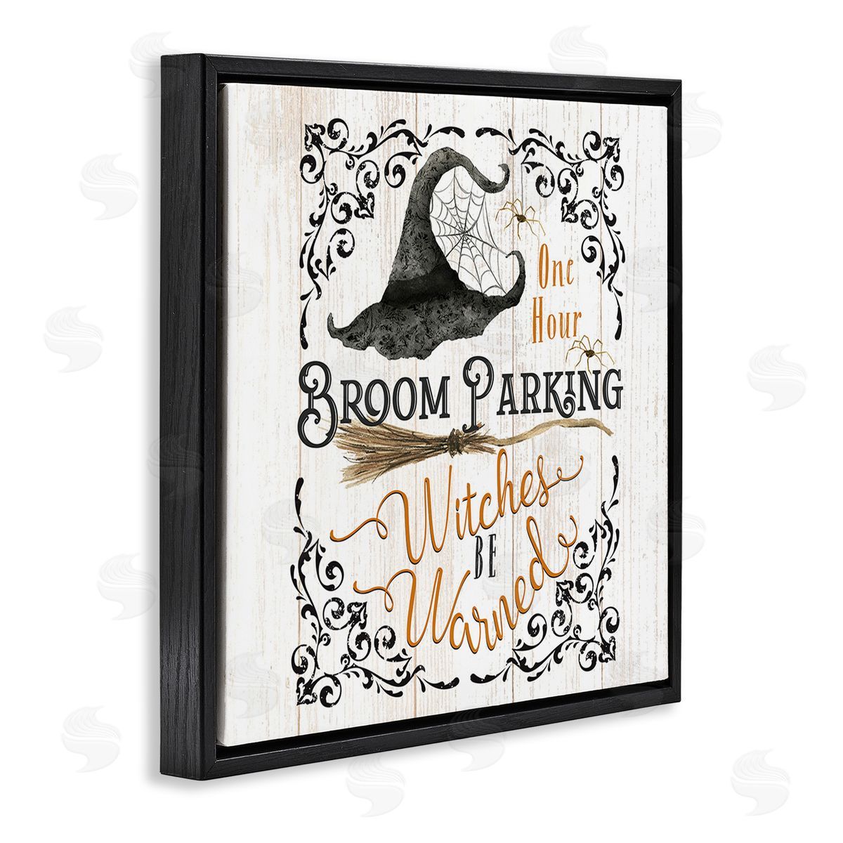 Deane Beesley Rustic Broom Parking Black Floating Frame Canvas Wall Art Print