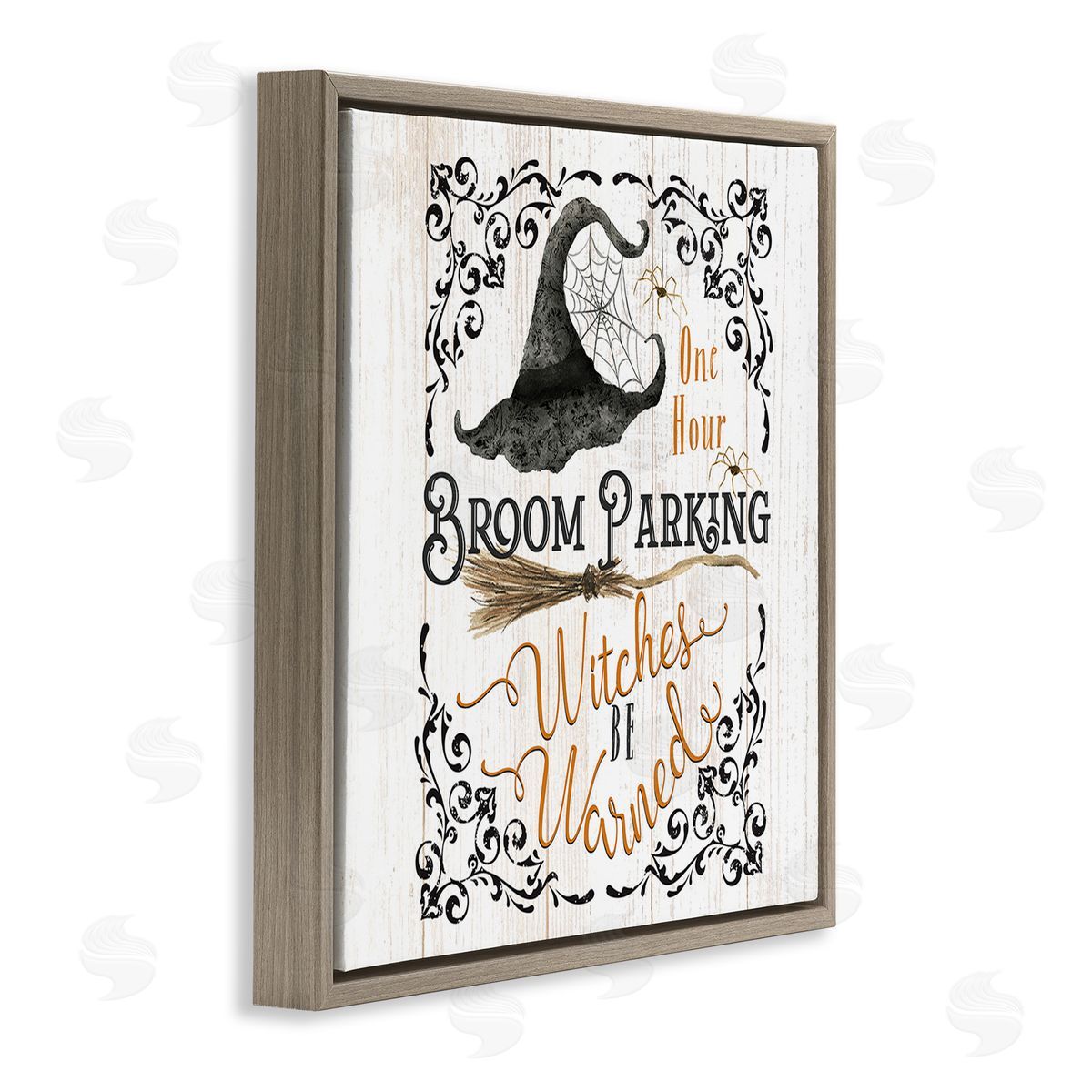 Deane Beesley Rustic Broom Parking Brown Floating Frame Canvas Wall Art Print