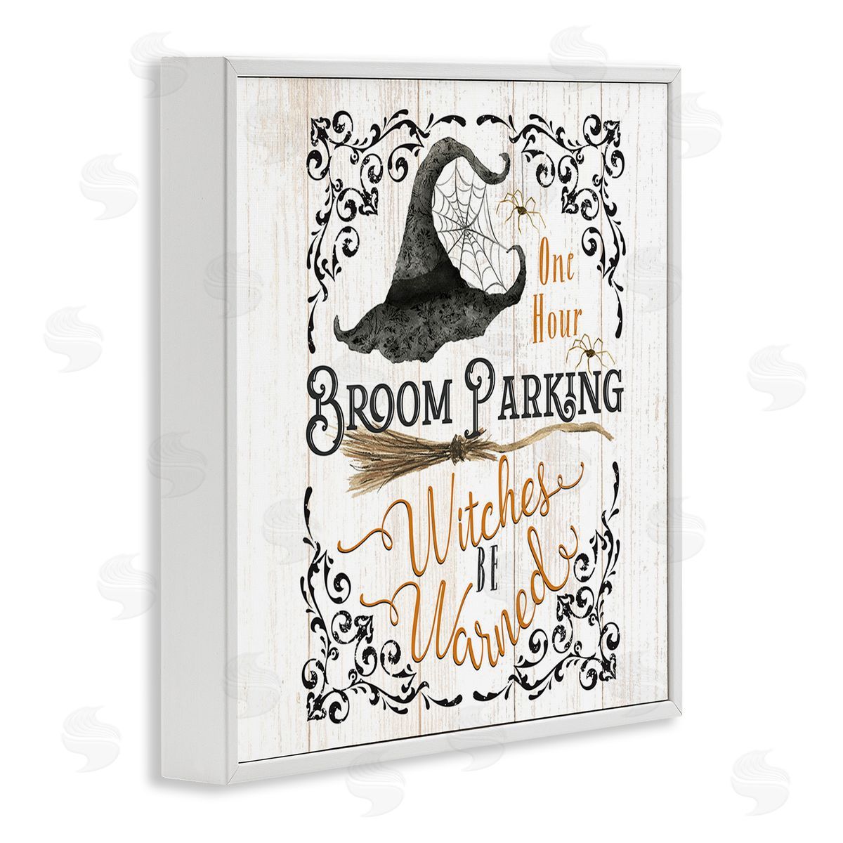 Deane Beesley Rustic Broom Parking White Framed Giclee Wall Art Print
