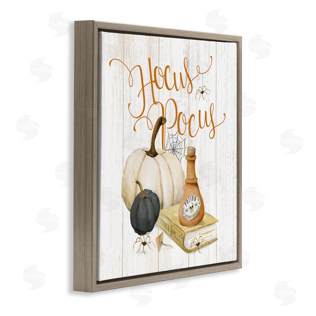Deane Beesley Hocus Pocus Halloween Phrase Brown Floating Frame Canvas Wall Art Print