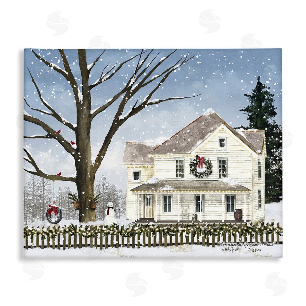 Billy Jacobs Charming Winter Neighborhood Canvas Wall Art Print