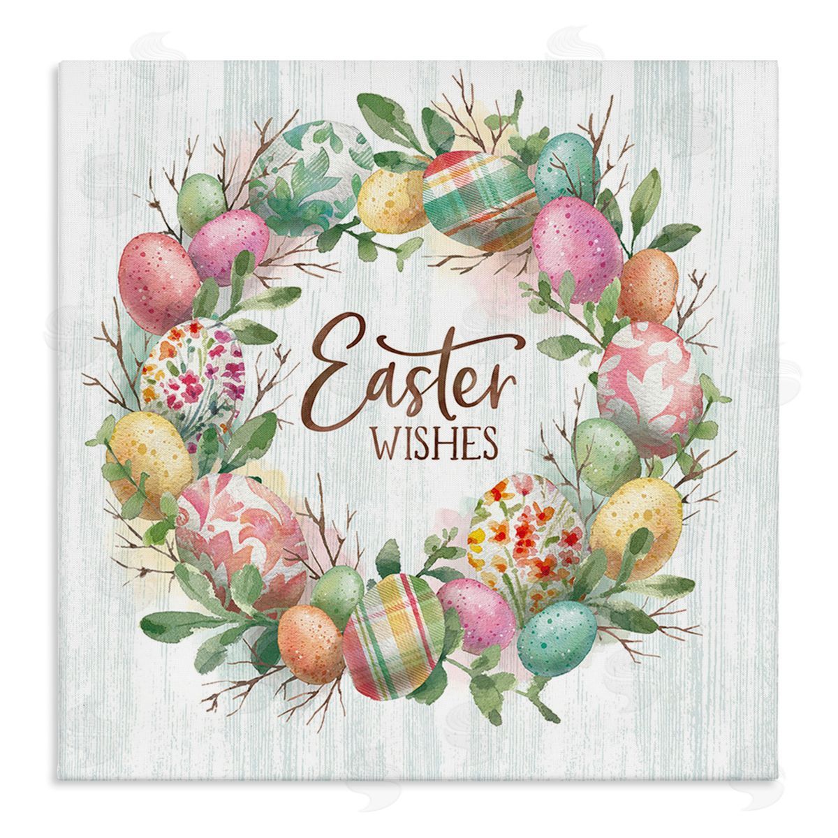 Courtney Morgenstern Easter Wishes Wreath Canvas Wall Art Print