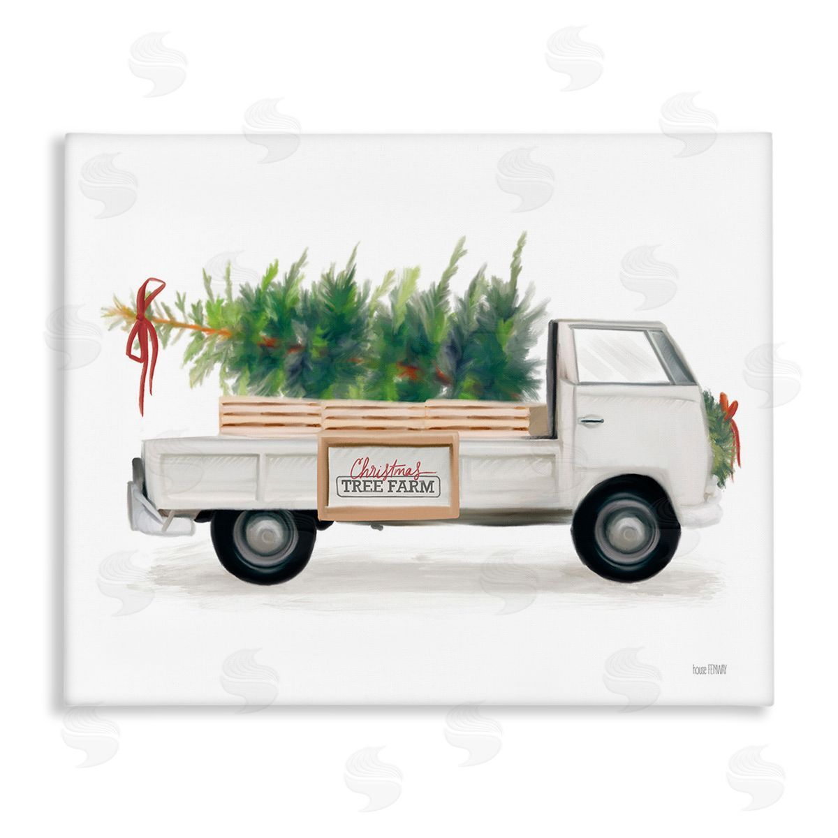 House Fenway Christmas Tree Farm Truck Canvas Wall Art Print