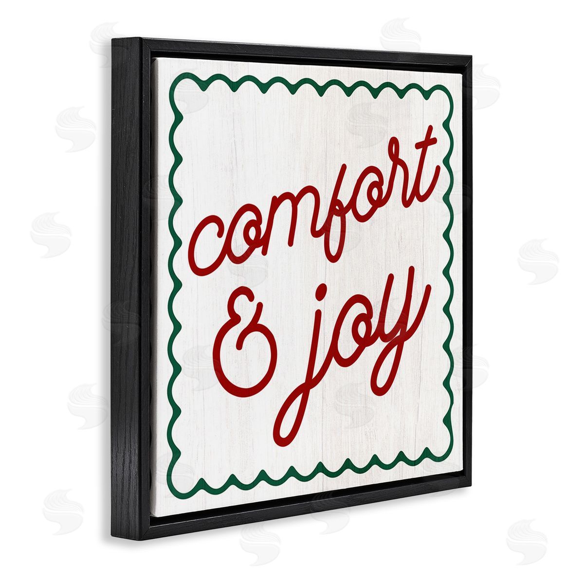 Stupell Studio Comfort & Joy Phrase Black Floating Frame Canvas Wall Art Print
