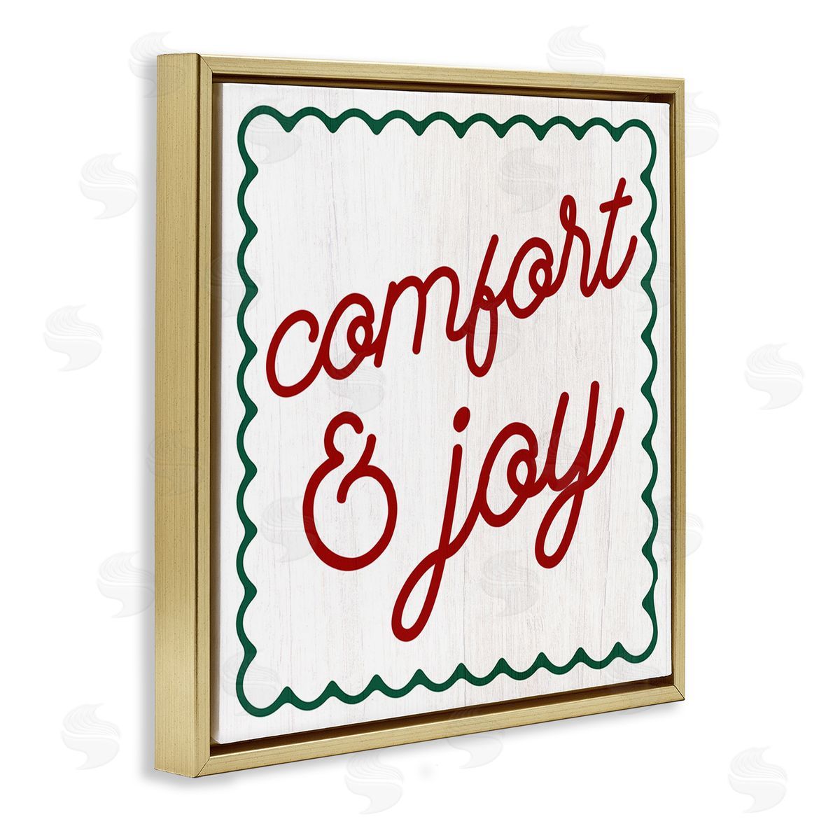 Stupell Studio Comfort & Joy Phrase Gold Floating Frame Canvas Wall Art Print