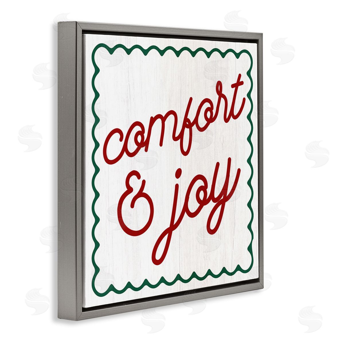 Stupell Studio Comfort & Joy Phrase Gray Floating Frame Canvas Wall Art Print