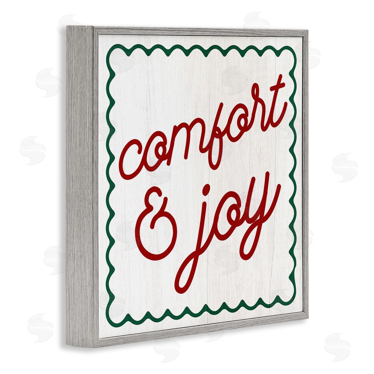 Stupell Studio Comfort & Joy Phrase Gray Framed Giclee Wall Art Print