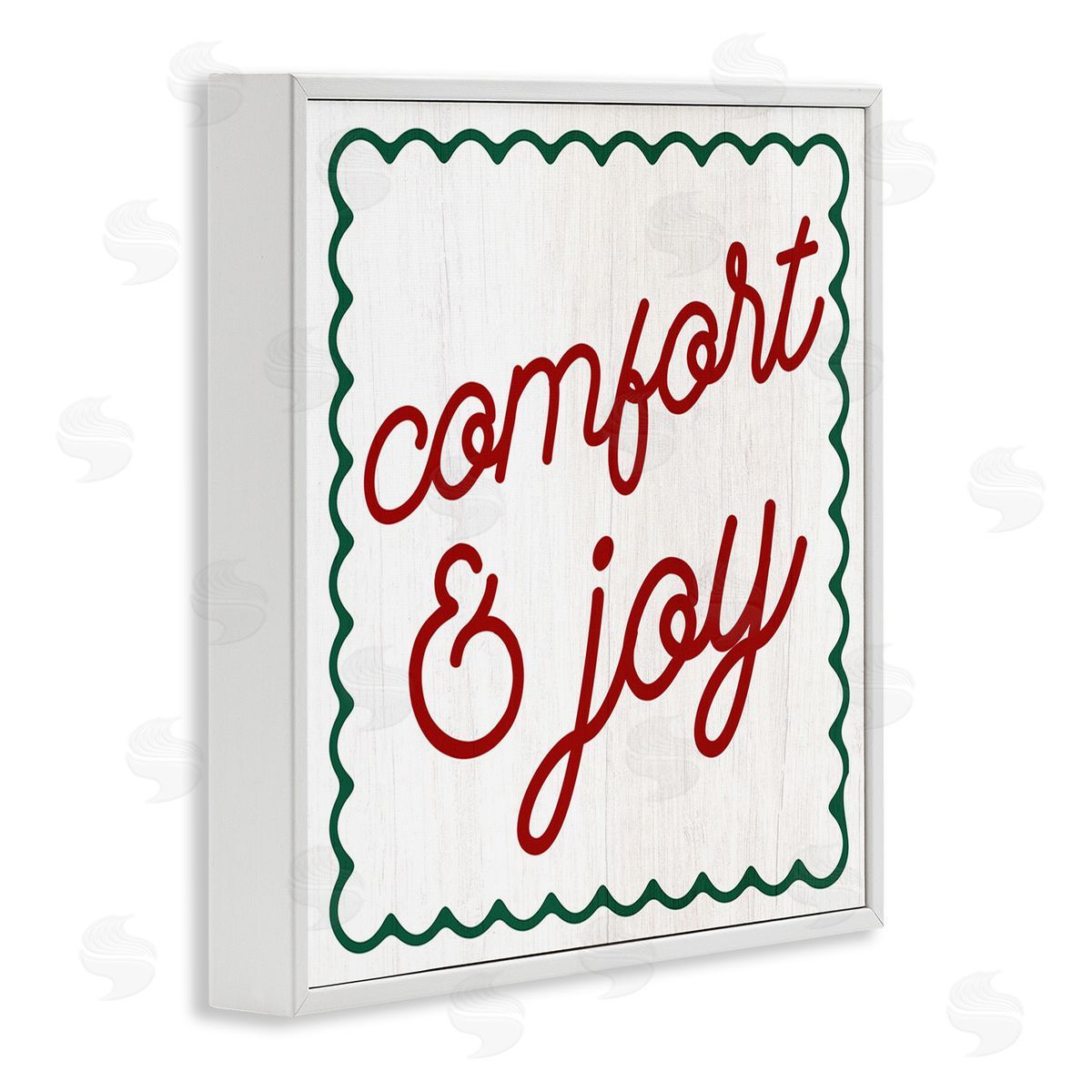 Stupell Studio Comfort & Joy Phrase White Framed Giclee Wall Art Print