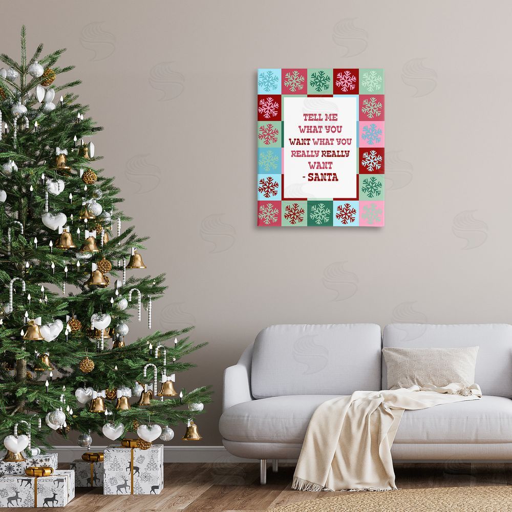 Stupell Studio Funny Santa What You Want Canvas Wall Art Print in Room