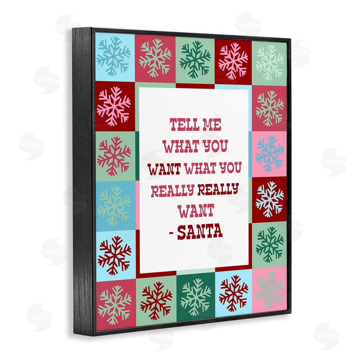 Stupell Studio Funny Santa What You Want Black Framed Giclee Wall Art Print