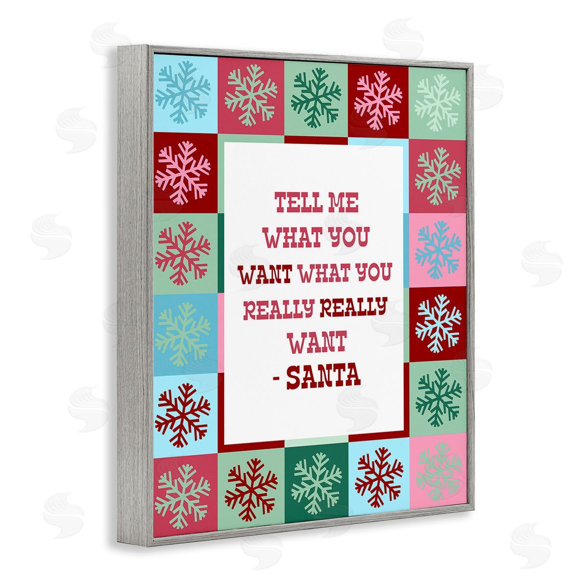 Stupell Studio Funny Santa What You Want Gray Framed Giclee Wall Art Print