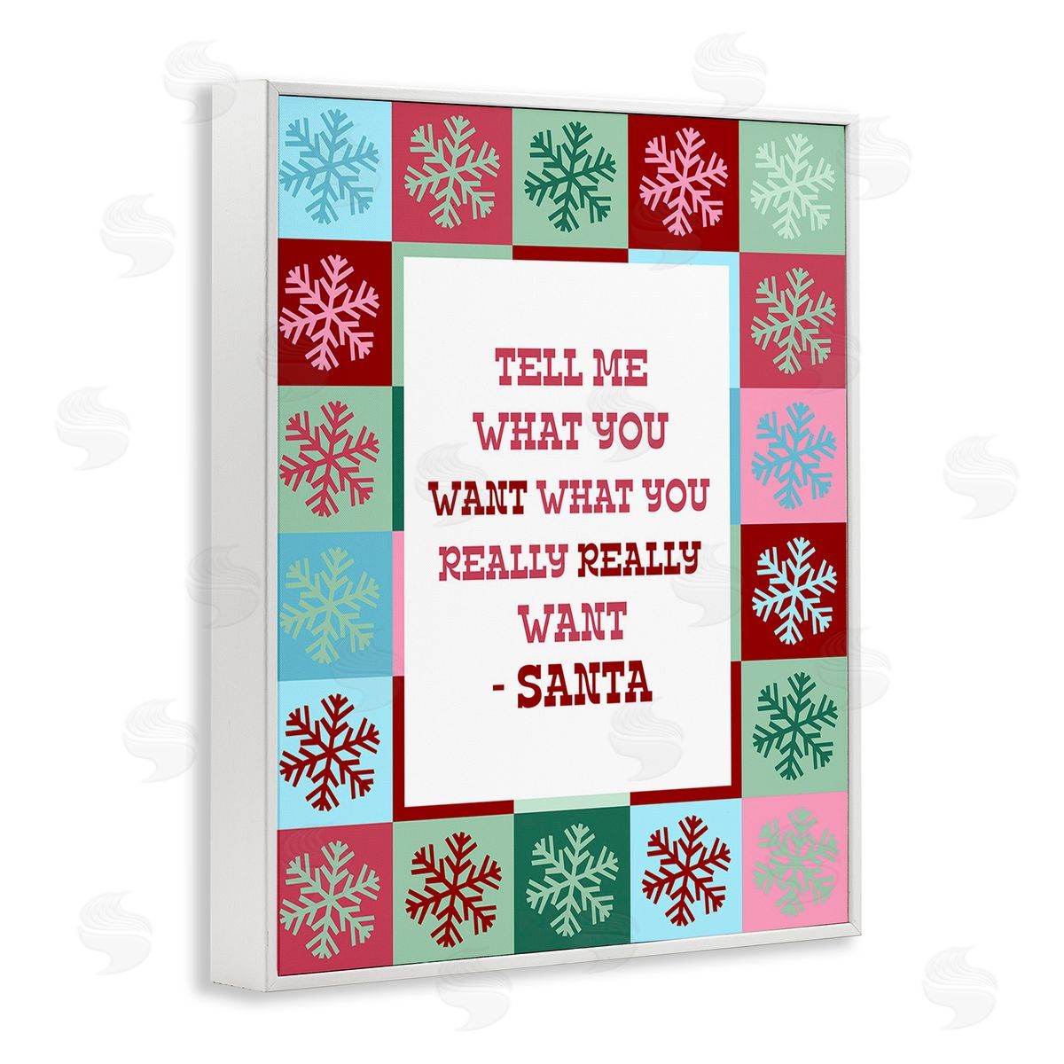 Stupell Studio Funny Santa What You Want White Framed Giclee Wall Art Print