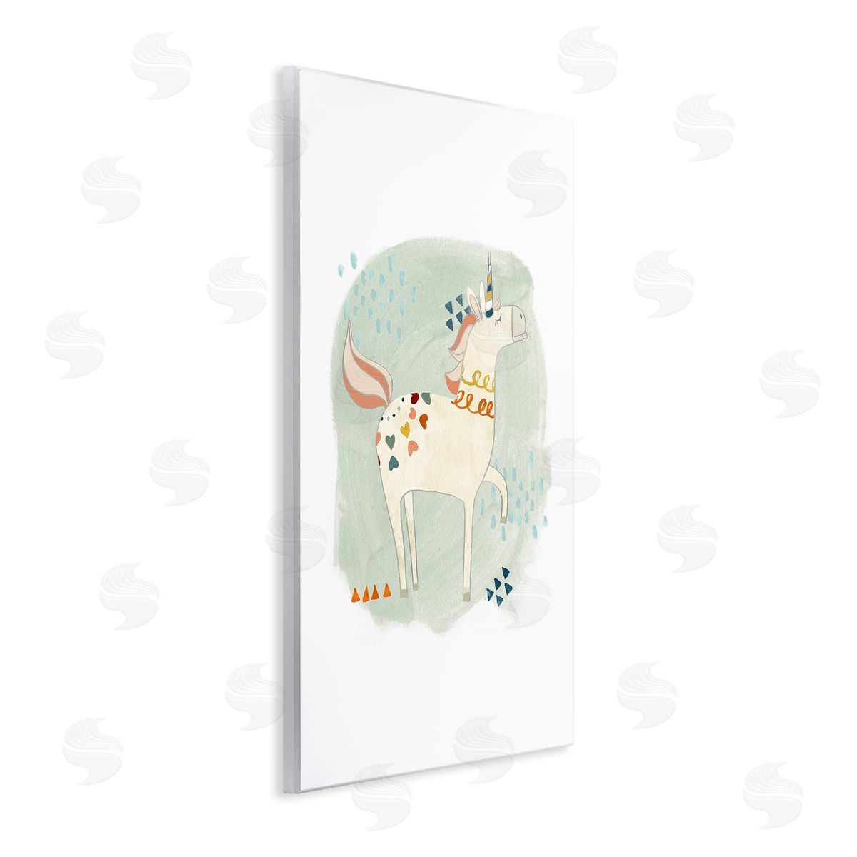 June Erica Vess Soft Patterned Unicorn Wooden Wall Plaque Art Print