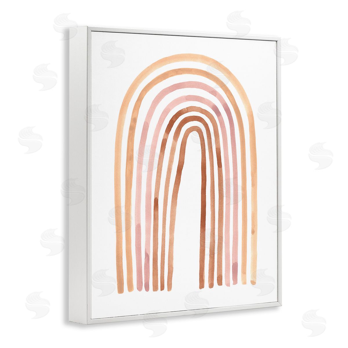 Emma Scarvey Asymmetrical Rainbow Arch White Framed Giclee Wall Art Print