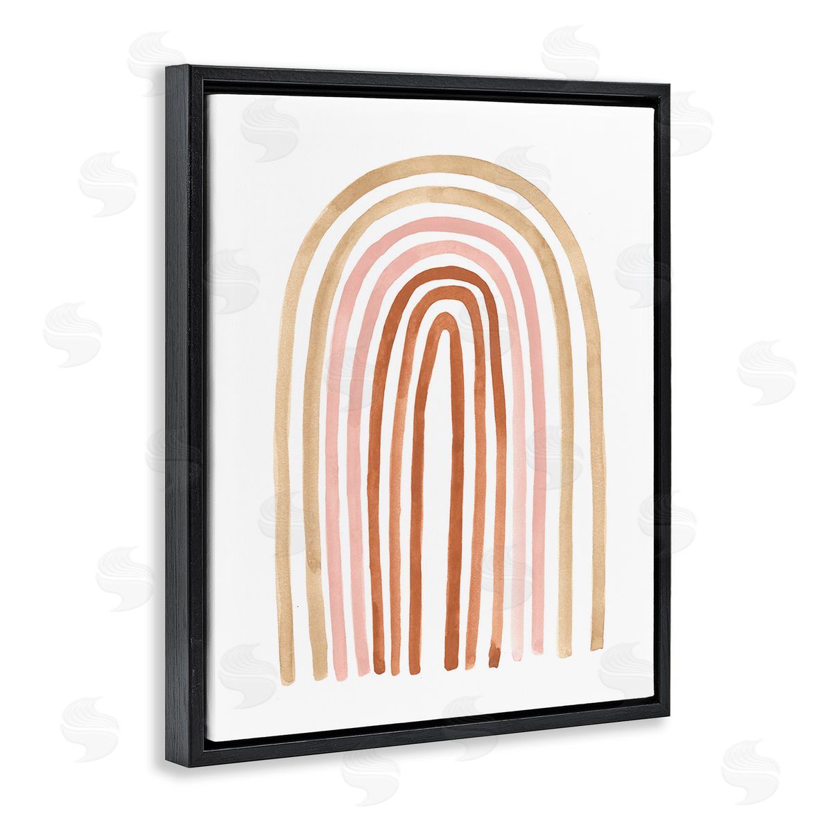 Emma Scarvey Neutral Rainbow Arches Black Floating Frame Canvas Wall Art Print