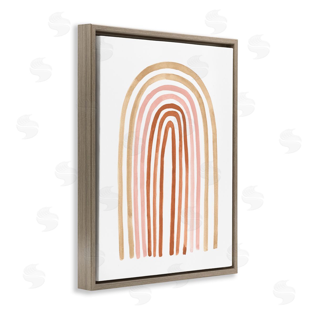 Emma Scarvey Neutral Rainbow Arches Brown Floating Frame Canvas Wall Art Print