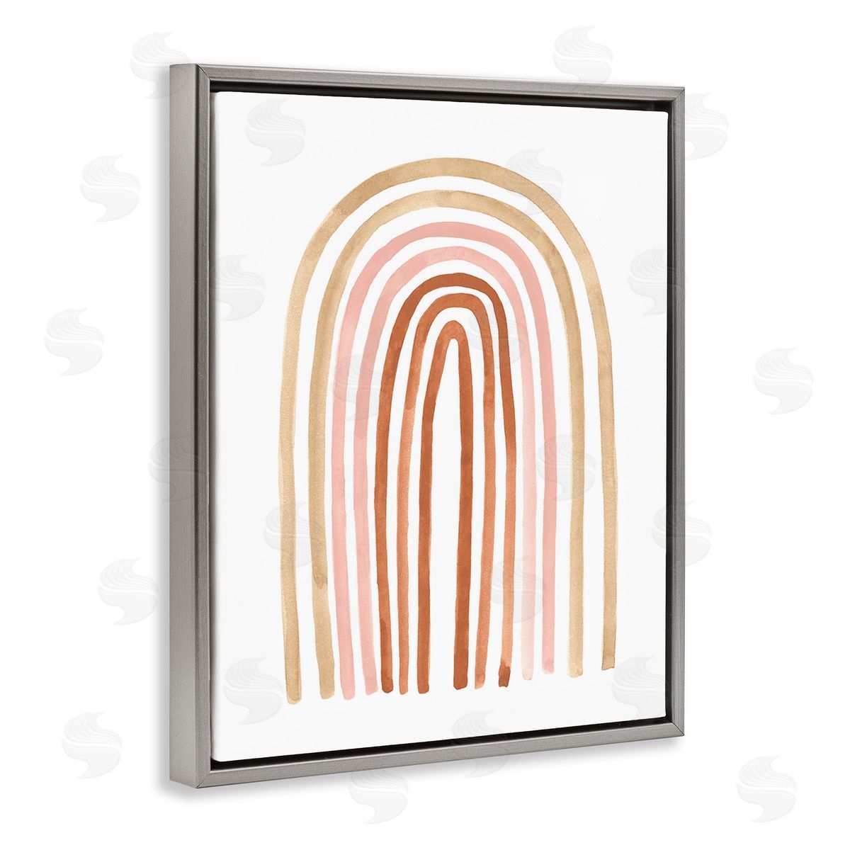 Emma Scarvey Neutral Rainbow Arches Gray Floating Frame Canvas Wall Art Print